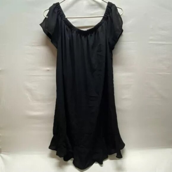 Express Mini Dress Women's Large Black Off Shoulder Lightweight Pullover NWOT - Picture 12 of 12